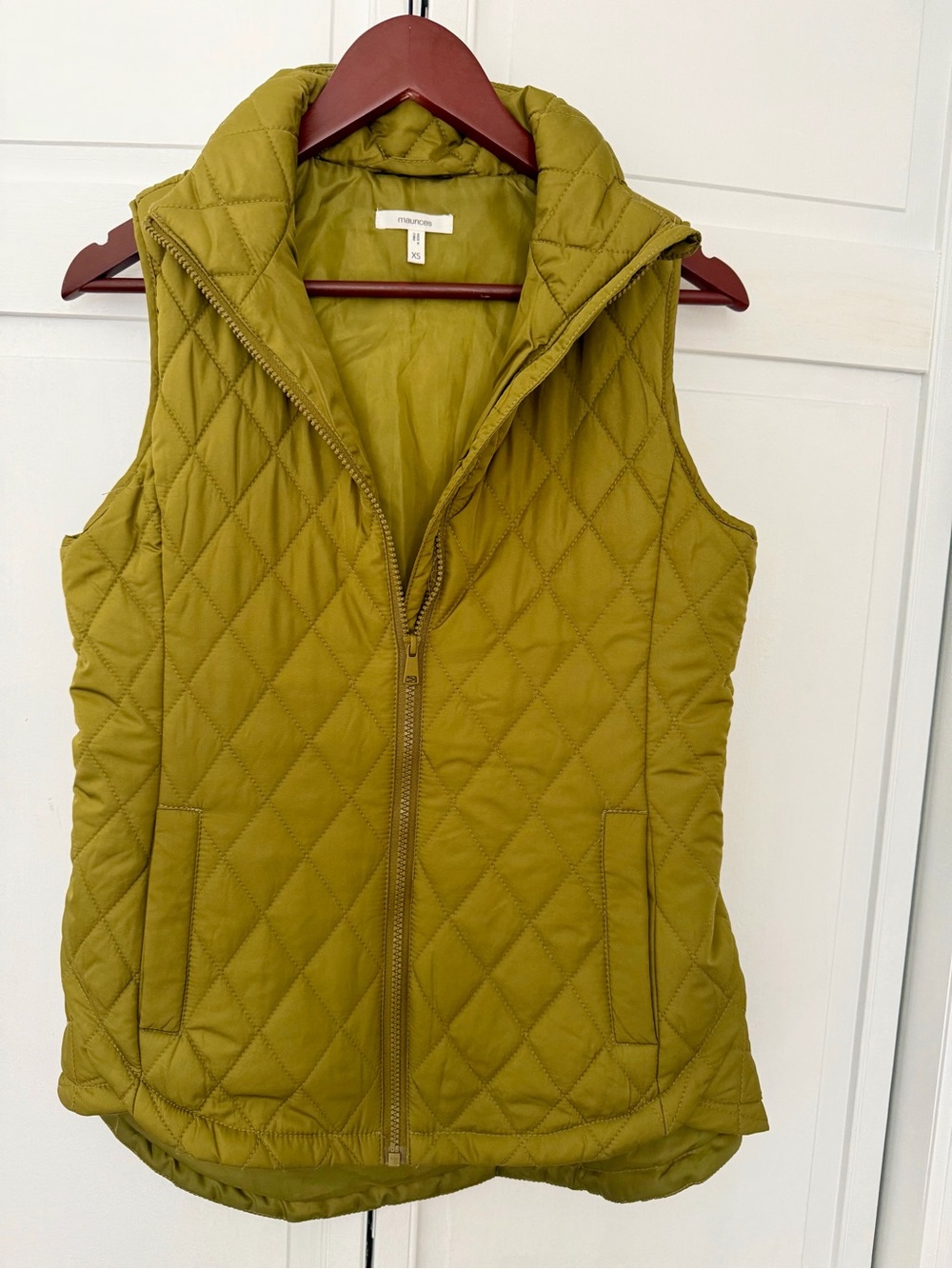Maurices Olive Quilted Hooded Vest
